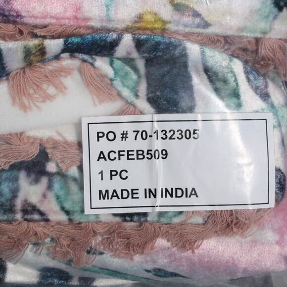 World Traveler Designer Luxury Throw Blanket 50 in X 60 in Maximalist Boho Style - Picture 3 of 15